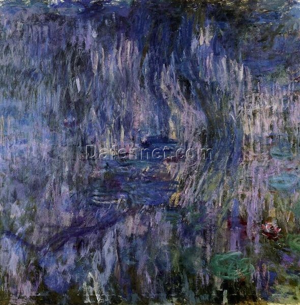 Water Lilies, Reflection of a Weeping Willow by Claude Monet (1916-1919) – Custom Oil Painting Reproduction, Handcrafted by Dafen Village Artists