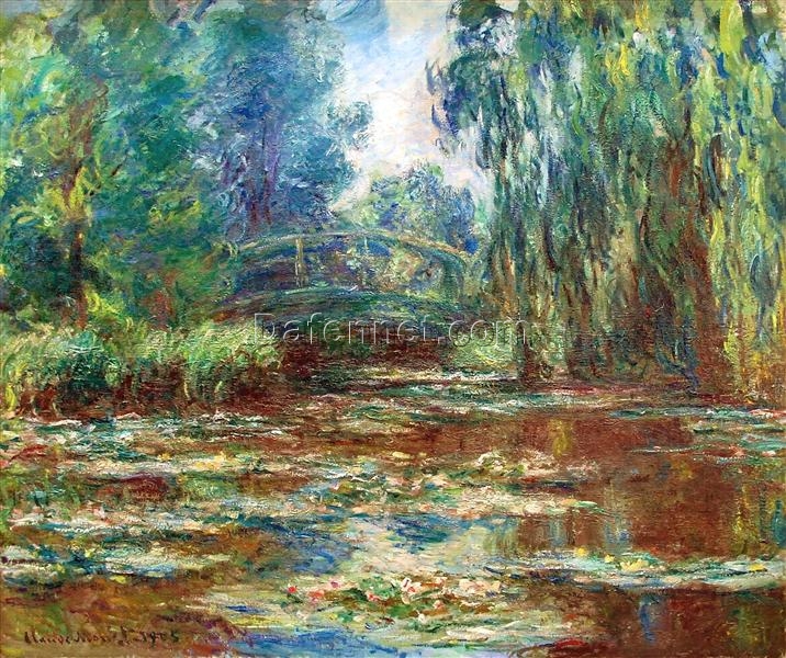 Claude Monet Water Lily Pond and Bridge (1905) – Custom Oil Painting Reproduction, Expertly Crafted by Dafen Village