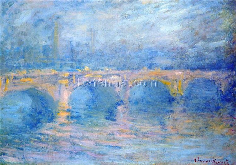 Waterloo Bridge at Sunset, Pink Effect (1903) by Claude Monet – Custom Oil Painting Reproduction, Handcrafted by Dafen Village Artists