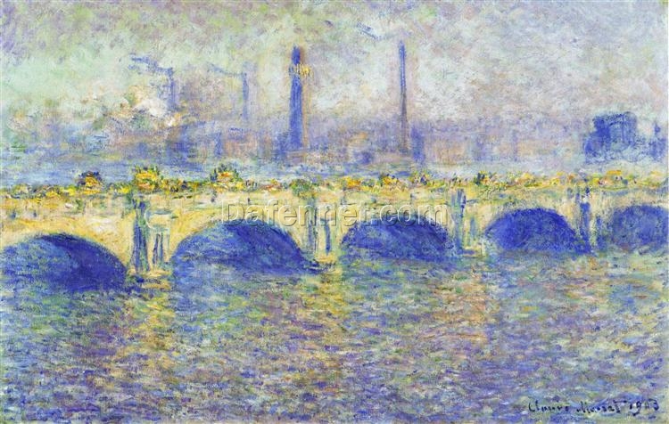 Claude Monet Waterloo Bridge, Effect of the Sun (1903) – High-Quality Custom Oil Painting Reproduction, Dafen Village