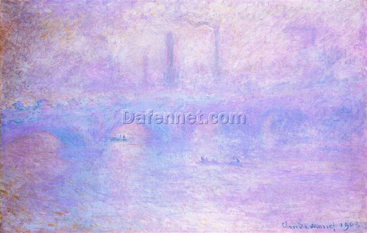 Waterloo Bridge, Fog (1903) by Claude Monet – Handcrafted Oil Painting Reproduction, Dafen Village Masterpiece