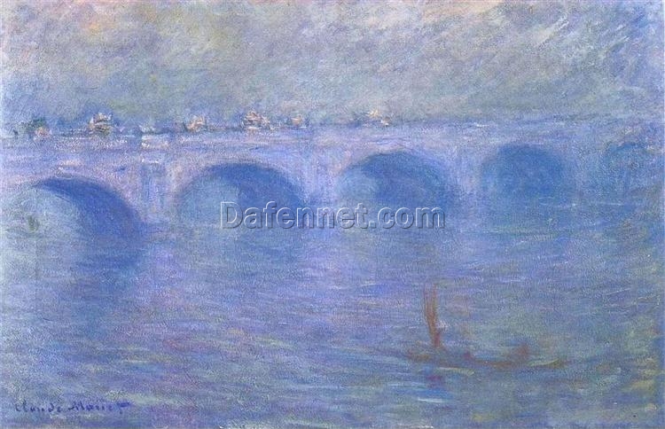 Waterloo Bridge in the Fog by Claude Monet (1899-1901) – Stunning Custom Oil Painting, Expertly Crafted by Dafen Village