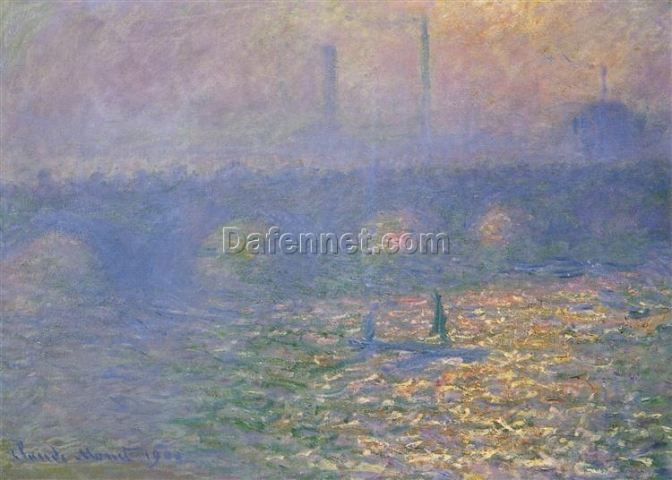 Waterloo Bridge, London by Claude Monet (1900) – High-Quality Custom Oil Painting, Expertly Made by Dafen Village Artists