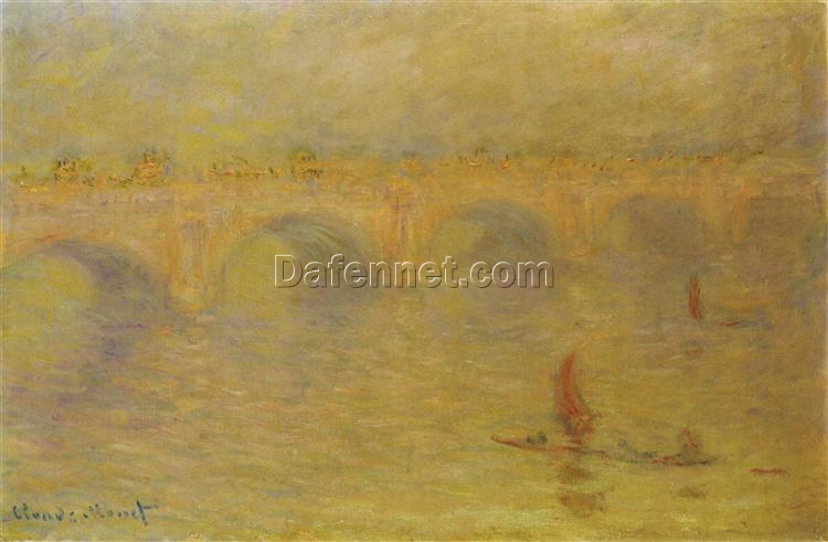 Waterloo Bridge, Sunlight Effect by Claude Monet (1902) – Stunning Custom Oil Painting, Expertly Crafted by Dafen Village