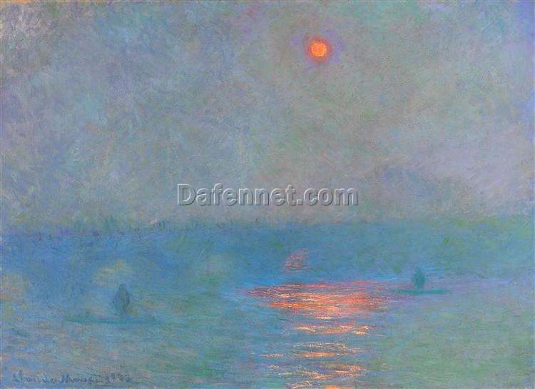 Waterloo Bridge, Sunlight in the Fog by Claude Monet (1903) – Stunning Custom Oil Painting, Expertly Crafted by Dafen Village