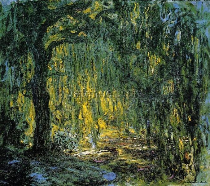 Hand-Painted Weeping Willow by Claude Monet (1918-1919) – Custom Oil Painting Reproduction, Dafen Village