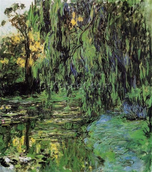 Weeping Willow and Water-Lily Pond by Claude Monet (1916-1919) – Stunning Custom Oil Painting, Expertly Crafted by Dafen Village