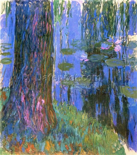 Weeping Willow and Water-Lily Pond by Claude Monet (1916-1919) – Elegant Hand-Painted Oil Painting, Made by Dafen Village