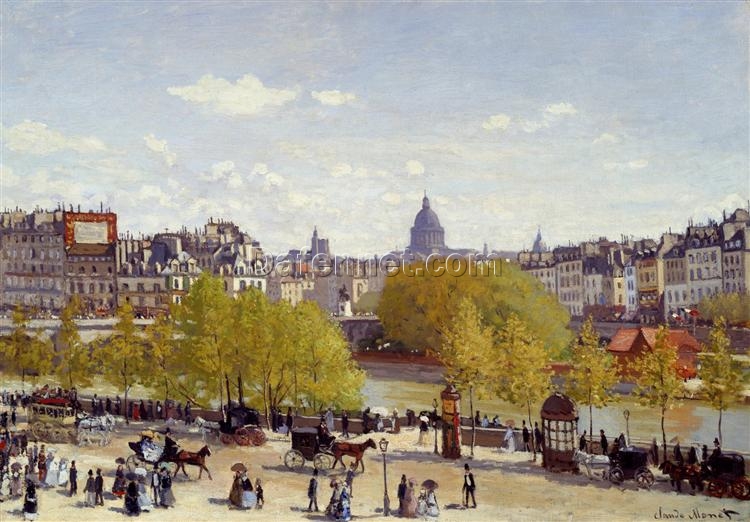 Claude Monet Wharf of Louvre, Paris (1867) – Premium Hand-Painted Oil Painting Reproduction, Dafen Village