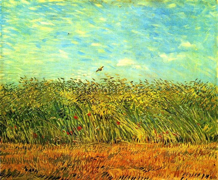 Museum-Quality Van Gogh Painting – Wheat Field with a Lark (1887)