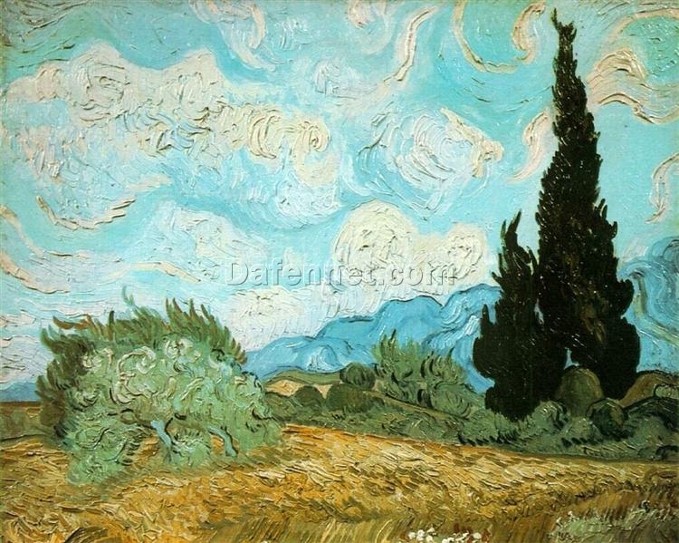 Wheat Field with Cypresses by Van Gogh – 1889 Oil Painting Reproduction for Art Lovers