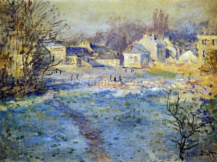 Claude Monet White Frost (1875) – High-Quality Hand-Painted Oil Painting Reproduction, Dafen Village