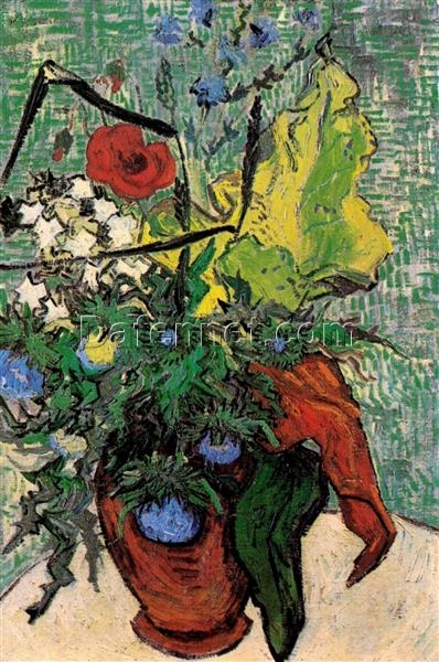 Vincent van Gogh Wild Flowers and Thistles in a Vase (1890) – Bright and Bold Floral Art