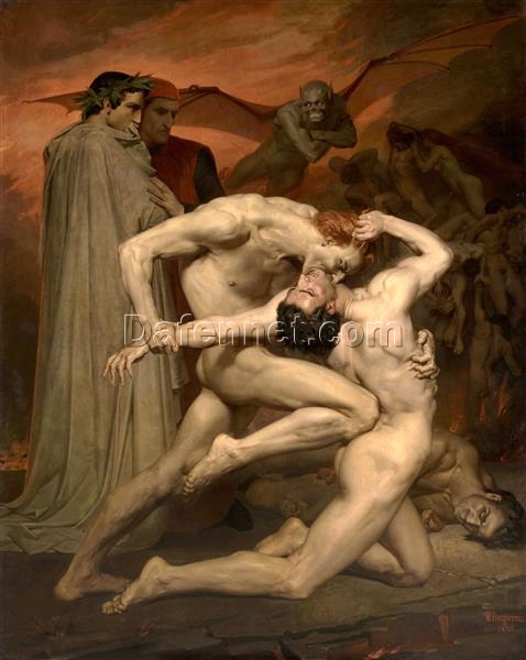 Dante et Virgile by William-Adolphe Bouguereau – Fine Art Oil Painting Reproduction for Home Decor