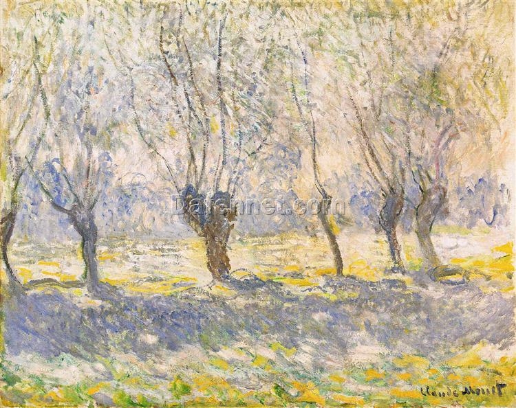 Claude Monet Willows, Giverny (1886) – High-Quality Hand-Painted Oil Painting Reproduction, Dafen Village