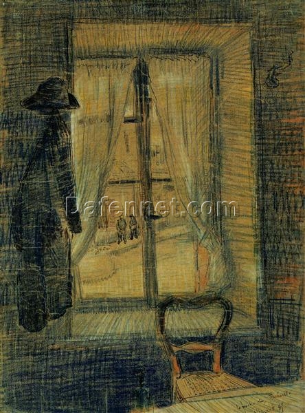 1887 Window in the Bataille Restaurant – Van Gogh’s Parisian Café Interior Reproduction