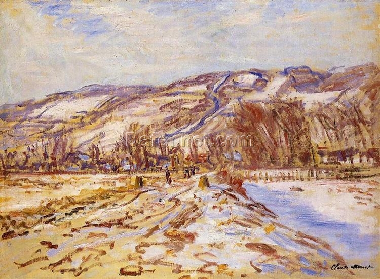 Claude Monet Winter at Giverny (1886) – High-Quality Custom Oil Painting Reproduction, Dafen Village