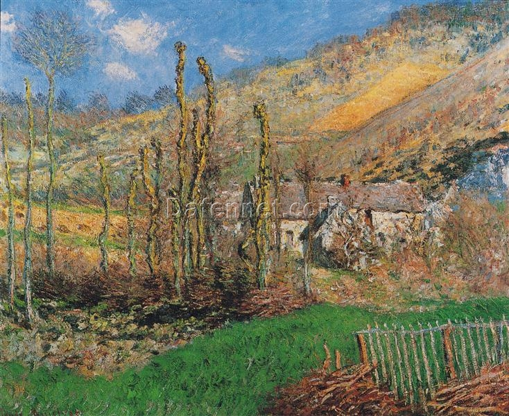 Winter Landscape at the Val de Falaise by Claude Monet (1885) – Elegant Hand-Painted Oil Painting, Made by Dafen Village