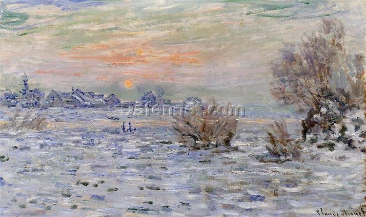 Hand-Painted Winter on the Seine, Lavacourt by Claude Monet (1879-1880) – Custom Oil Painting Reproduction, Dafen Village