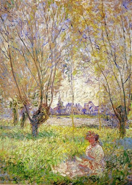 Claude Monet Woman Sitting under the Willows (1880) – Premium Handcrafted Oil Painting Reproduction, Dafen Village