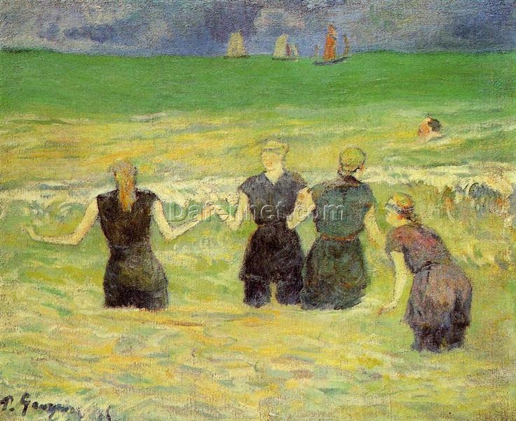 Women Bathing (Dieppe)” by Paul Gauguin 1885 – Hand-Painted Oil Painting Reproduction | Fine Art Canvas from Dafen Village