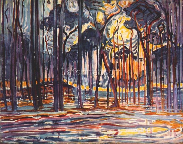 Woods Near Oele” by Piet Mondrian – 1908 Oil Painting Reproduction