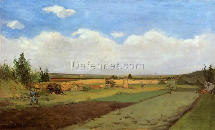 Working the Land” by Paul Gauguin 1873 – Stunning Oil Painting Reproduction | Depiction of Agricultural Life in 19th Century France