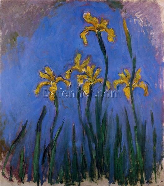 Claude Monet Yellow Irises (1914-1917) – Beautiful Custom Oil Painting Reproduction, Dafen Village Studio