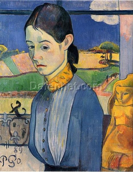 Buy “Young Breton Woman” by Paul Gauguin – 1889 Oil Painting Reproduction | Handcrafted Art