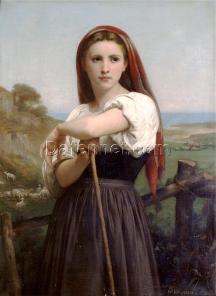 Buy “Young Shepherdess” by William-Adolphe Bouguereau | Custom Oil Painting Reproduction from Dafen Village