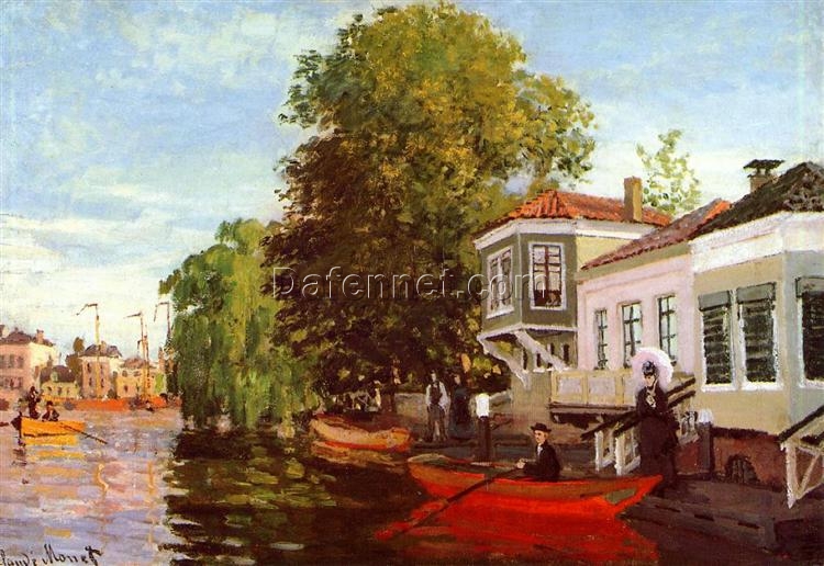 Hand-Painted Zaan at Zaandam by Claude Monet (1871) – Custom Oil Painting Reproduction, Dafen Village