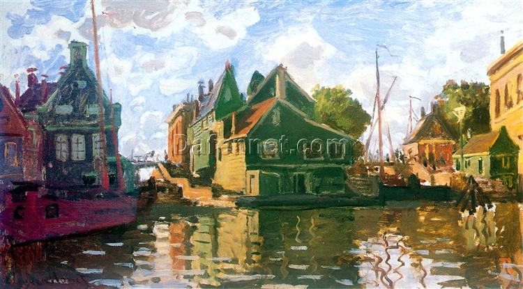 Claude Monet Zaandam, Canal (1871) – High-Quality Hand-Painted Oil Painting Reproduction, Dafen Village