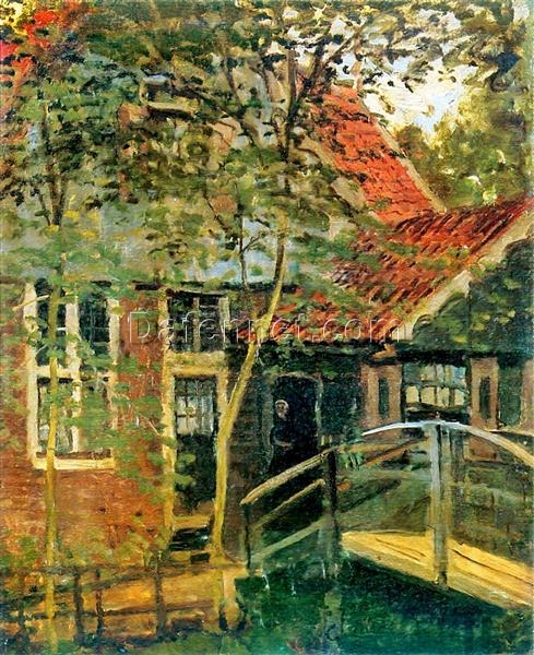 Claude Monet Zaandam, Little Bridge (1871) – Beautiful Custom Oil Painting Reproduction, Dafen Village Studio