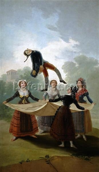 The Straw Manikin (El Maniquí de Paja) by Francisco Goya | Rococo Genre Oil Painting