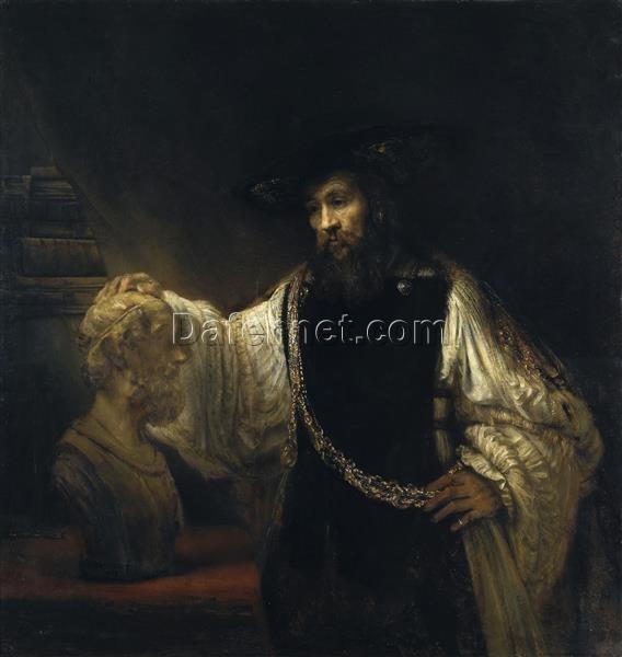 Baroque Masterpiece – Aristotle with a Bust of Homer, 1653 by Rembrandt, High-Quality Replica