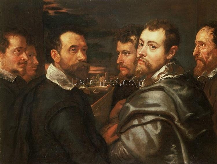 1602 Self-Portrait in a Circle of Friends – Peter Paul Rubens Baroque Masterwork