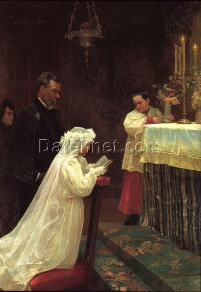 Inspired by Picasso: First Communion – 1896 Realism Oil on Canvas Genre Painting