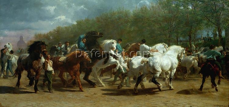 Rosa Bonheur’s The Horse Fair – Realism Oil Painting of Horses and Animal Life