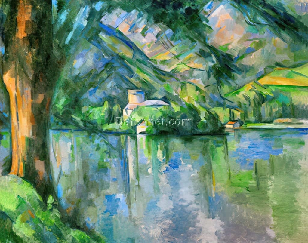 The Lac d’Annecy by Paul Cézanne – Handcrafted Post-Impressionist Art Reproduction