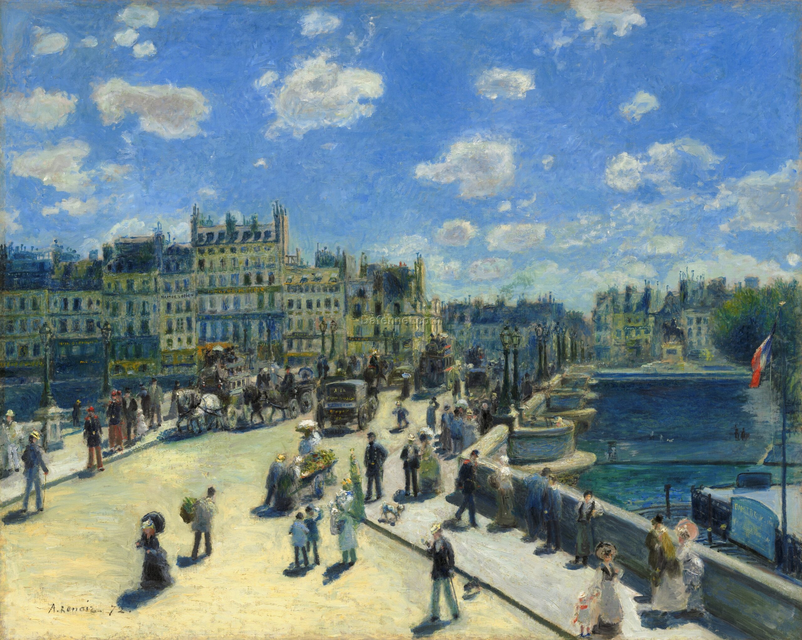 Pierre Auguste Renoir’s Le Pont Neuf, Paris – Impressionist Oil Painting Replica