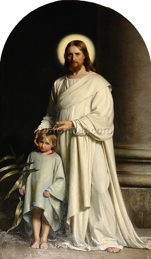 Carl Heinrich Bloch’s Christ and a Boy – Religious Masterpiece Painting Replica