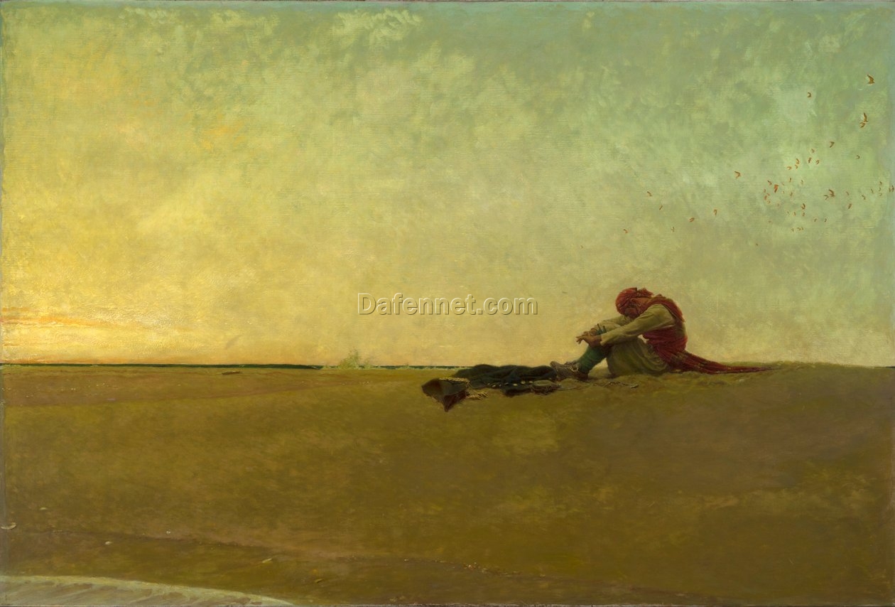 Custom Oil Painting of Ausgesetzt (Marooned) by Howard Pyle – Post-Impressionist Genre Painting