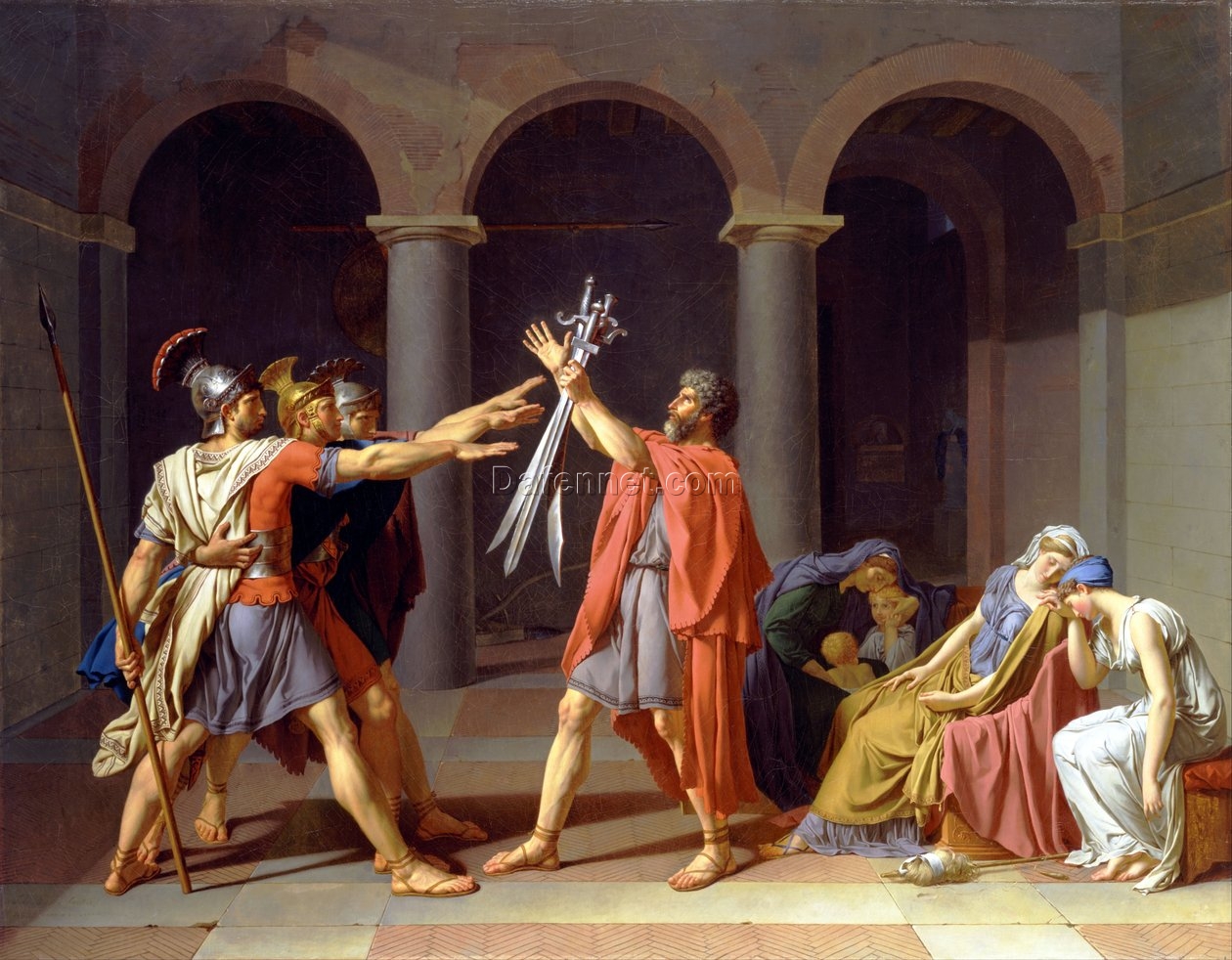 Custom Oil Reproduction of Jacques-Louis David’s The Oath of the Horatii – 1786 Neoclassical Historical Painting