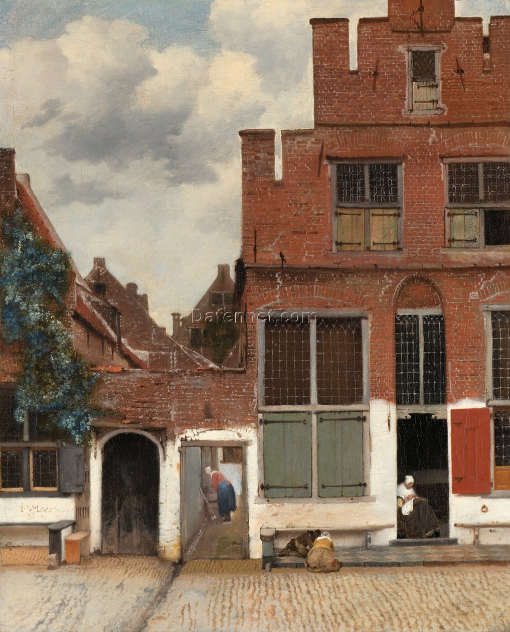 Jan Vermeer’s View of Houses in Delft (The Little Street) – 1658 Baroque Masterpiece Replica