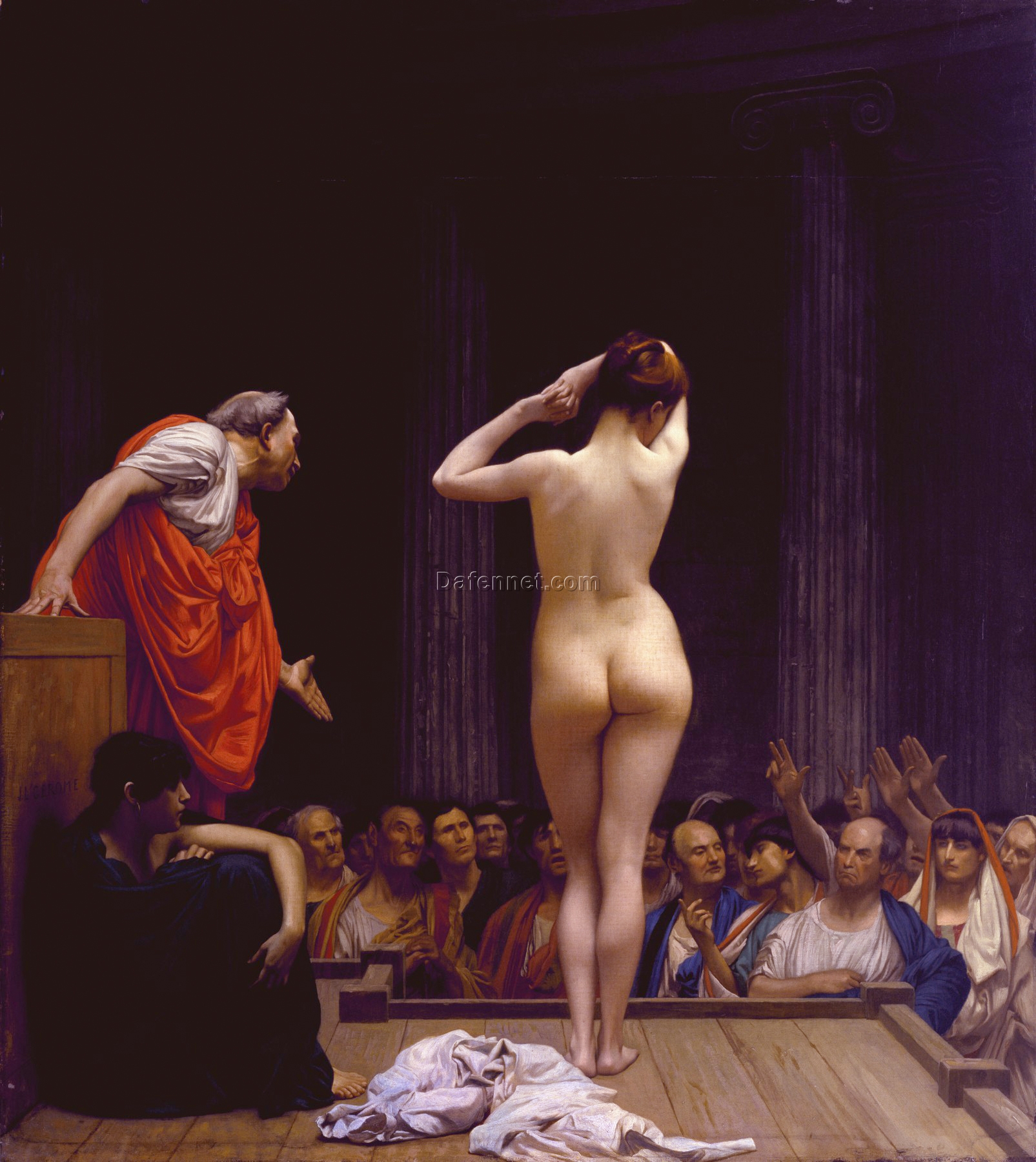 Selling Slaves in Rome by Jean-Léon Gérôme – Handcrafted Historical Painting Reproduction