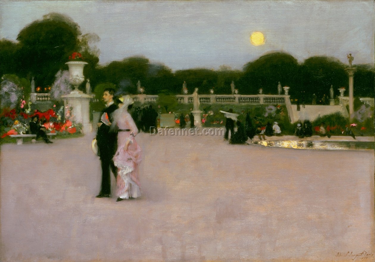 Impressionist Landscape Masterpiece – In the Luxembourg Gardens, 1879 by John Singer Sargent, High-Quality Replica