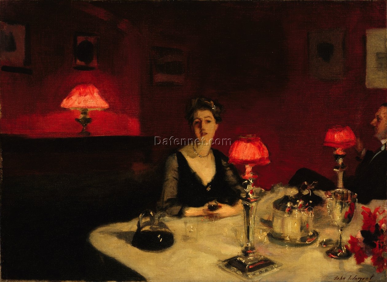 Impressionist Masterpiece – A Dinner Table at Night (Le Verre de Porto), 1884 by John Singer Sargent