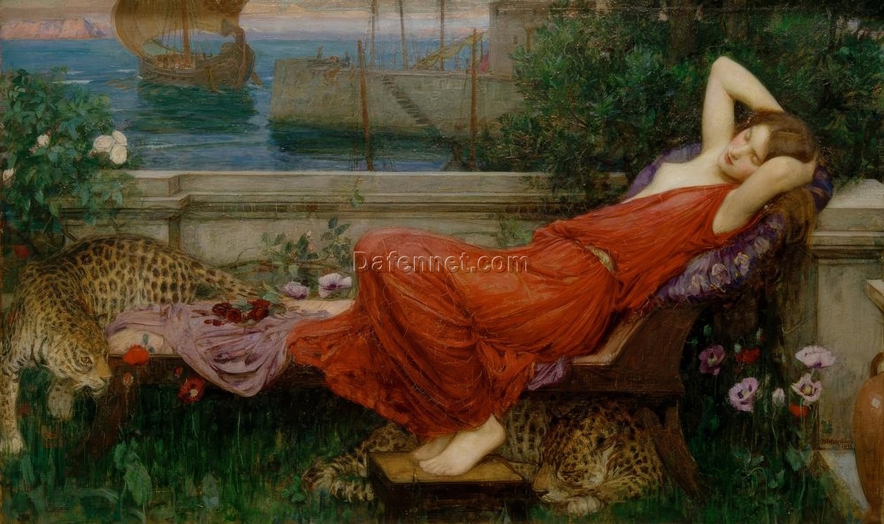 John William Waterhouse’s Ariadne – 1898 Realist Masterpiece Painting Replica