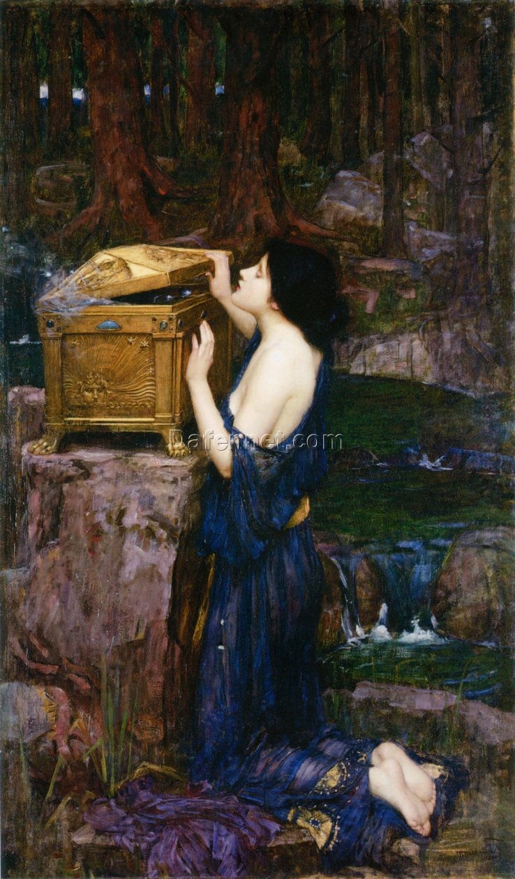 John William Waterhouse’s Pandora – 1896 Realism Painting Replica