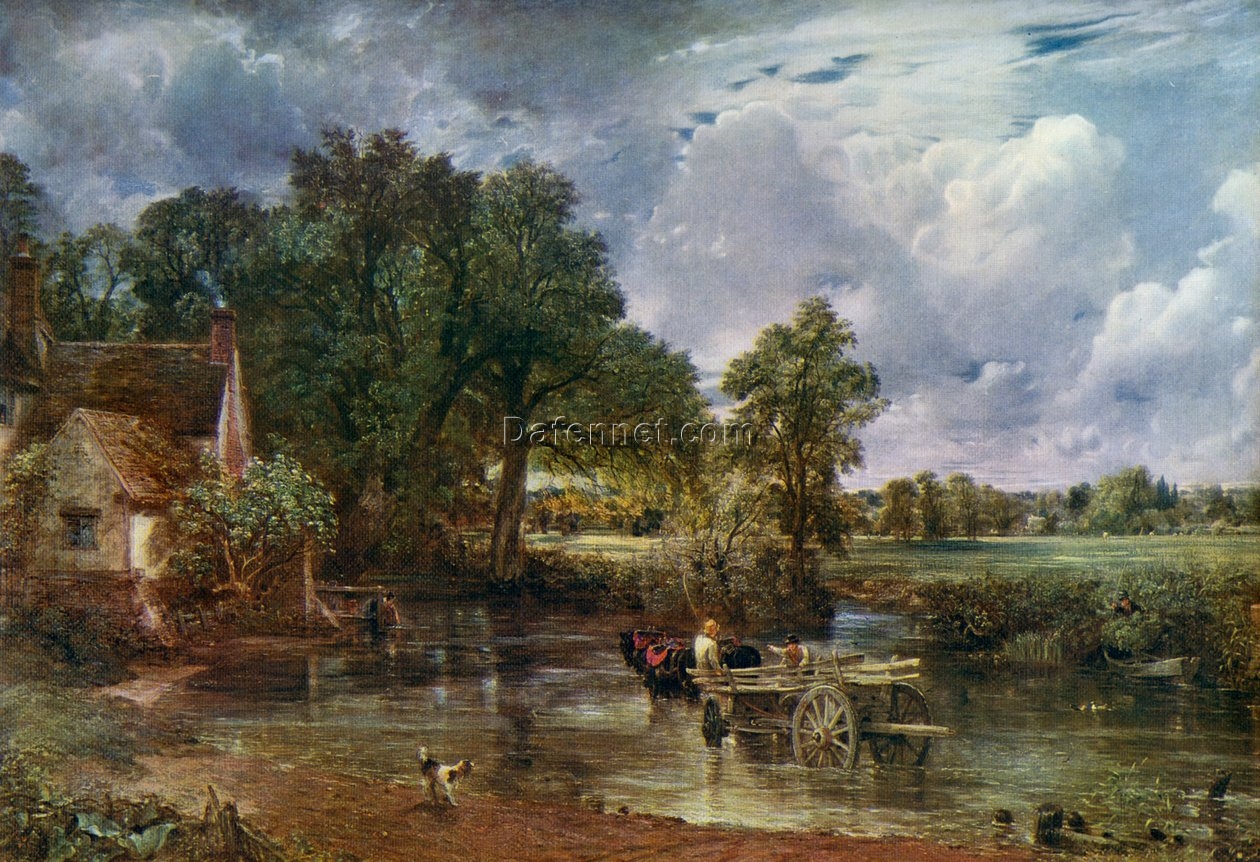 Romantic Oil Painting Reproduction of John Constable’s ‘The Hay Wain’ – Classic English Landscape Art